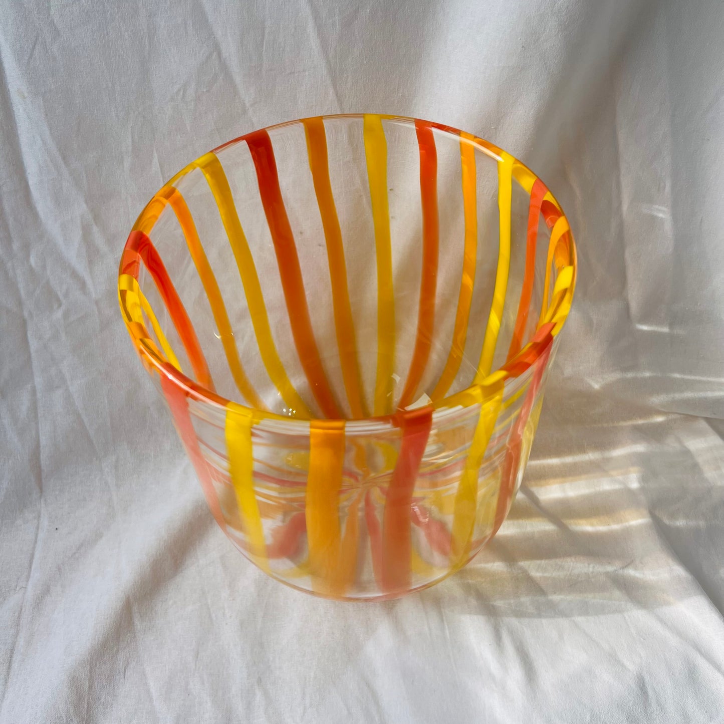 Vintage striped orange vase