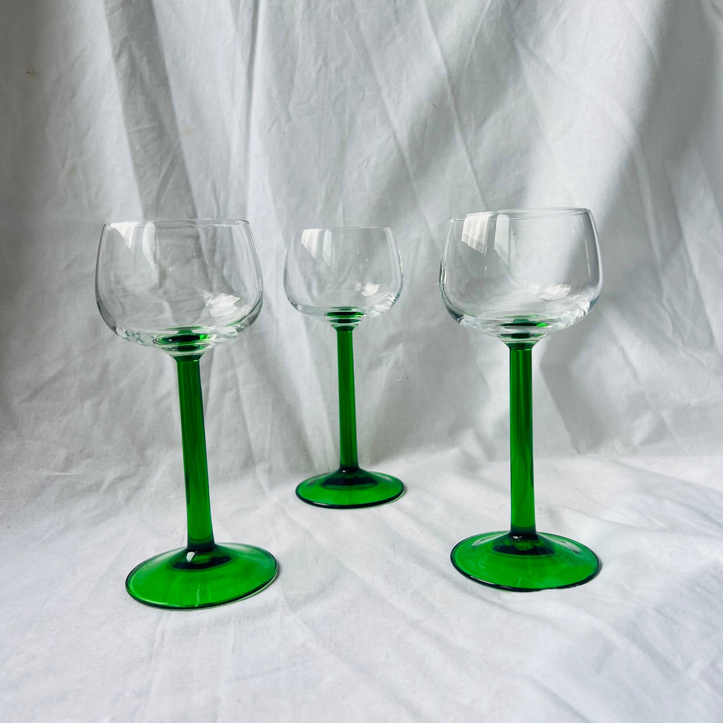 Green vintage wine glasses