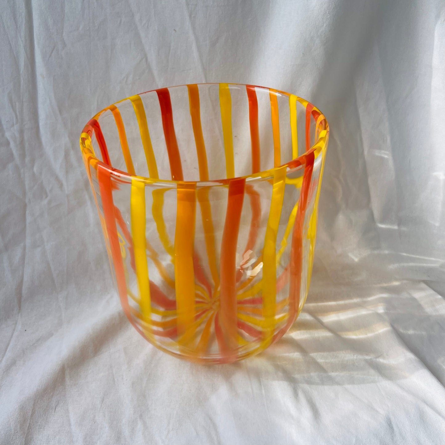 Vintage striped orange vase